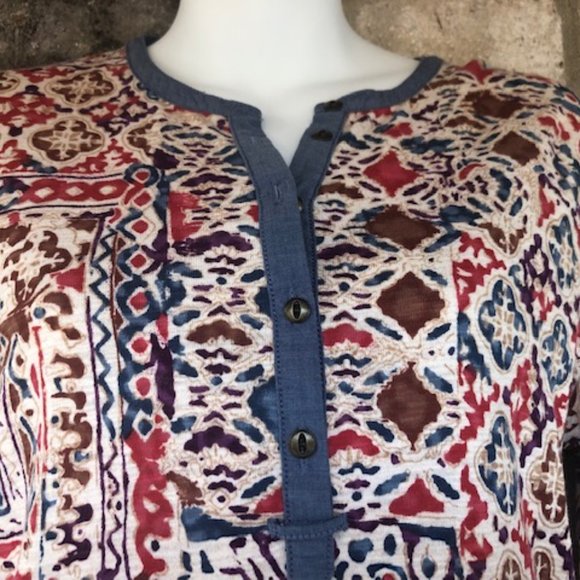 RALPH LAUREN PULL OVER TOP SOUTHWESTERN PRINT - Picture 4 of 8